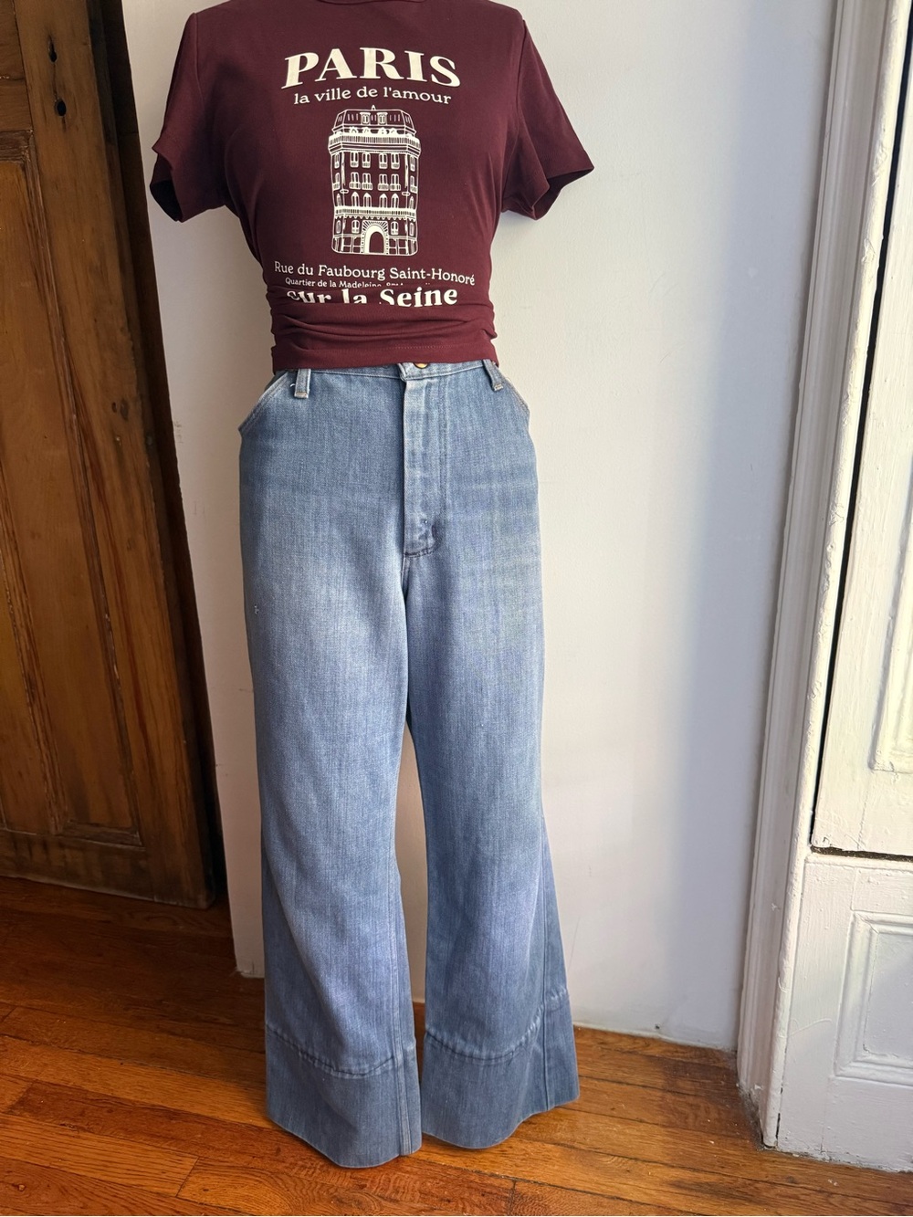 Vintage Maverick Wide Leg Jeans | High Rise Medium Wash Denim 70s